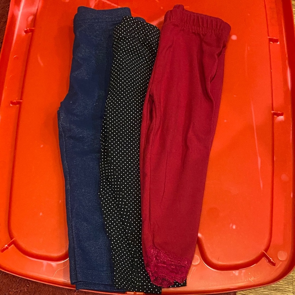 Child of Mine Kids Leggings Set - Navy, Black, and Burgundy